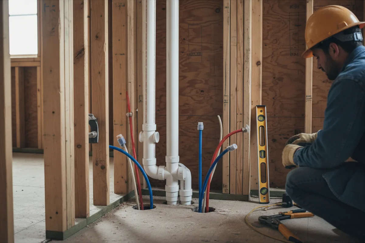 Drain and supply rough-in during Drain Cleaning in Fort Johnson
